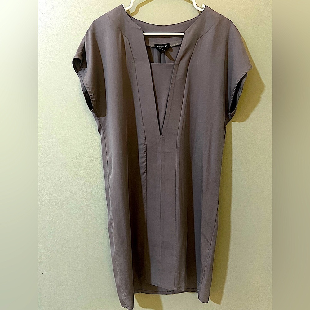 Ronan Chen classic women shift dress in charcoal grey size 4 US